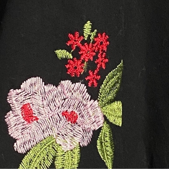 ASOS DESIGN Cotton Embroidered V-neck Smock Drop Waist Dress - Picture 12 of 14